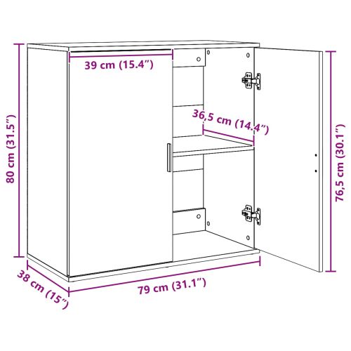 Служебен шкаф Старо дърво 79 x 38 x 80 см Инженерно дърво