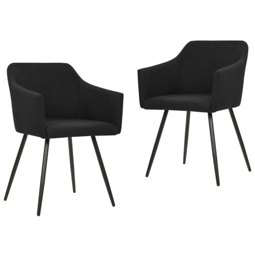 323099 Dining Chairs 2 pcs Black Fabric