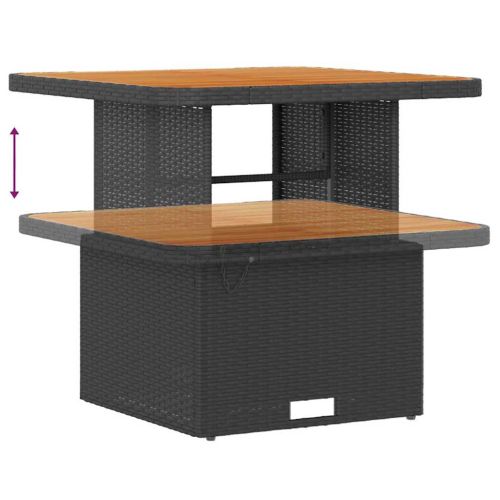 Градински Софа Комплект с възглавница 9 pcs Черно и кремаво