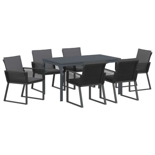 Комплект за хранене в градината 7 pcs Антрацит полиратан