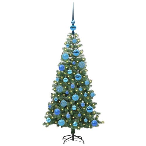 Коледно дърво с 150 LED светодиода с поставка Зелен 120 cm ПВЦ
