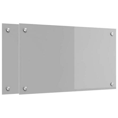 Кухненски заден панел 2 pcs Светлосиво 70 x 40 cm