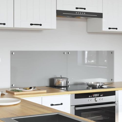 Кухненски гръб 2 pcs Светлосиво 70 x 40 cm закалено стъкло
