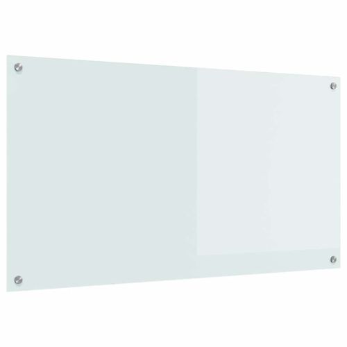 Кухненски заден панел Бяло 110 x 60 cm закалено стъкло