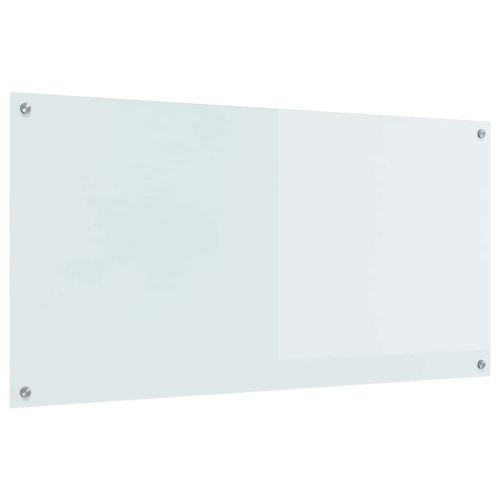 Кухненски заден панел Бяло 120 x 60 cm закалено стъкло