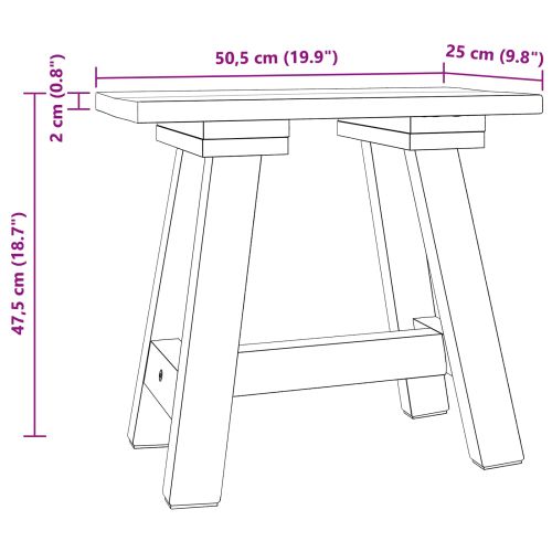 Пейка Естествен 50,5 x 25 x 47,5 см