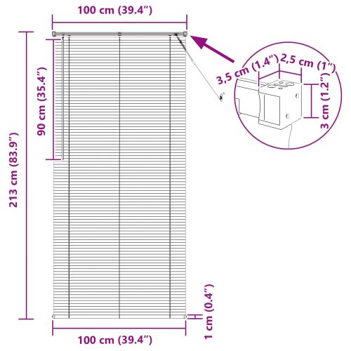Венецианска щора Черен 213 x 100 см 25 mm ПВЦ
