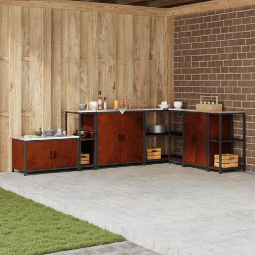 Съхранение в кухнята с рафт Ръждясало 60 x 50 x 92 см Стомана