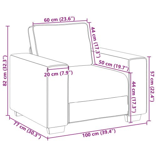Диван Кафяво 100 x 80 x 82 см текстил