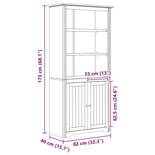 Библиотека BODO Меден кафяв 82 x 40 x 173 см Инженерно дърво