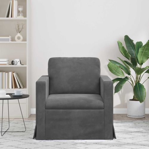 Диван Тъмен сив 78 x 78 x 80 см Кадифе