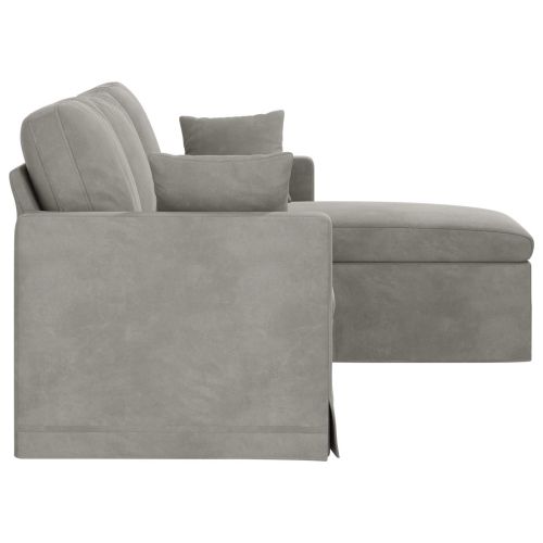 Диван Светлосиво 198 x 134 x 80 см Кадифе