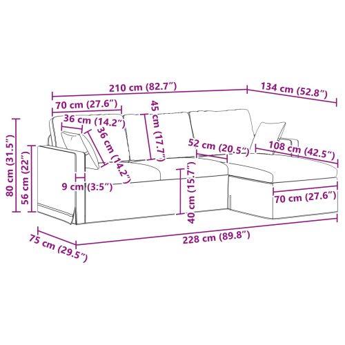 Диван Синьо 198 x 134 x 80 см Кадифе