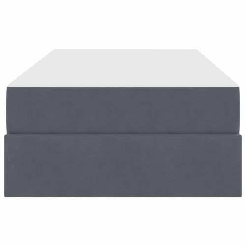 Легло с място за съхранение и матрак Тъмен сив 90 x 190 cm