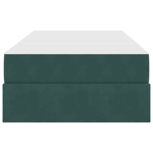 Легло с място за съхранение и матрак Тъмен зелен 90 x 190 cm