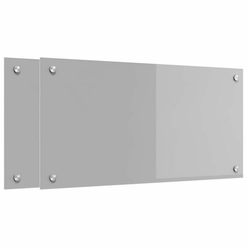 Кухненски заден панел 2 pcs Светлосиво 80 x 40 cm