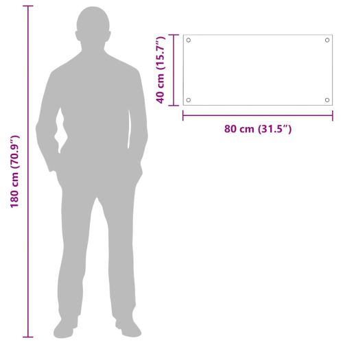 Кухненски заден панел 2 pcs Светлосиво 80 x 40 cm