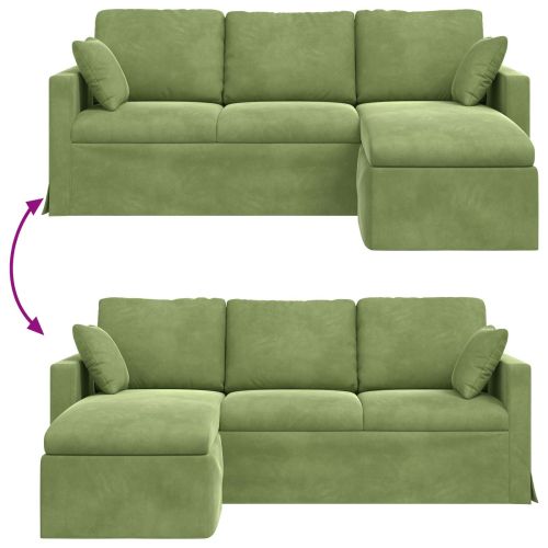 Диван Светло зелено 198 x 134 x 80 см Кадифе