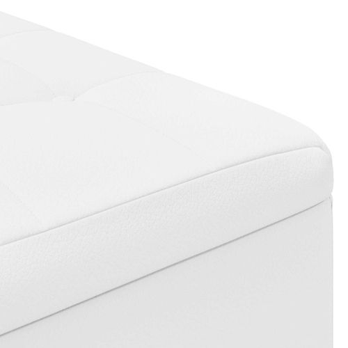 Табуретка с място за съхранение Бял 60 x 60 x 45 cm Изкуствена