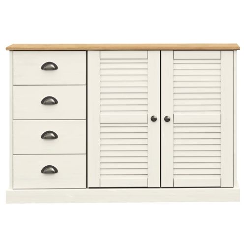 Бюфет с чекмеджета VIGO, 113x40x75 см, бял, бор масив