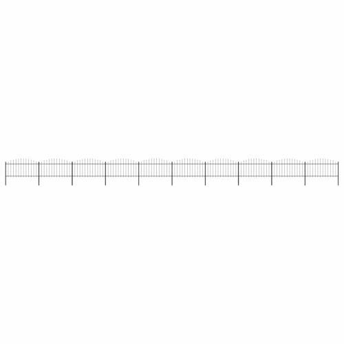 Градинска ограда с връх тип „копие“, стомана, 1781,5x150 см, черна