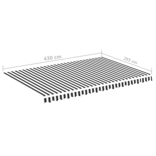 Резервно платнище за тенти, антрацит и бяло, 4,5x3 м