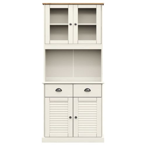 Висок шкаф VIGO, бял, 78x40x175 см, бор масив