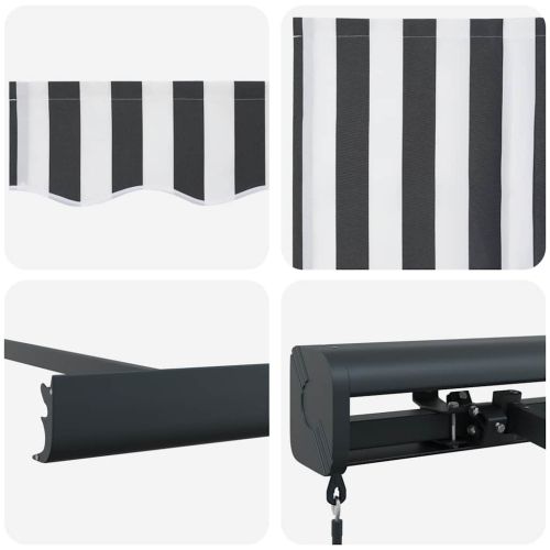 Прибираща се тента антрацит и бял 4,5x3 м плат и алуминий