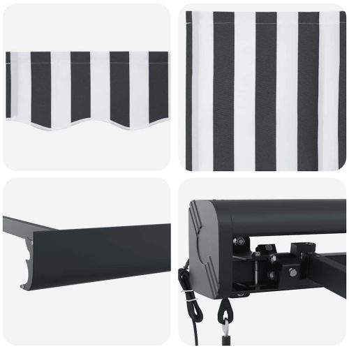 Прибираща се тента антрацит и бял 4,5x3 м плат и алуминий