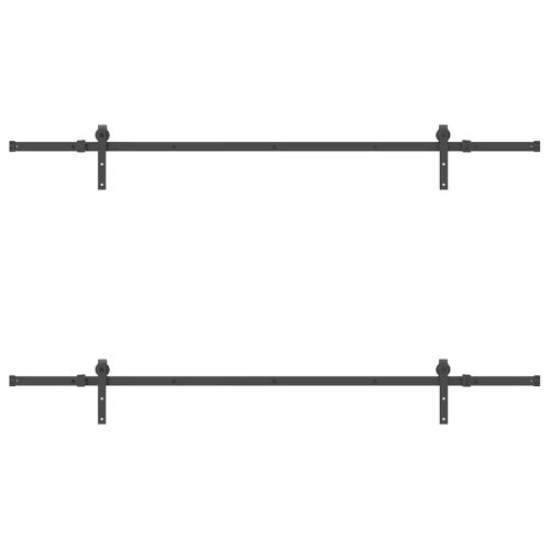 Комплект механизъм за плъзгаща врата, 213,5 см, стомана, черен