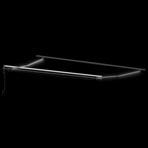 Автоматично прибираща се тента с LED антрацит и бял 450x300 см