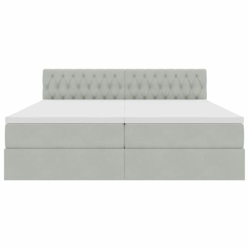 Легло с място за съхранение с матрак Светлосиво 100 x 200 cm