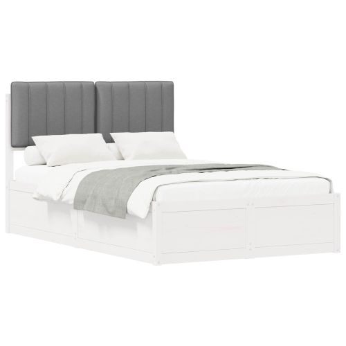 Леглова рамка с тапицирана гръбна част Светлосиво 120 x 200 cm