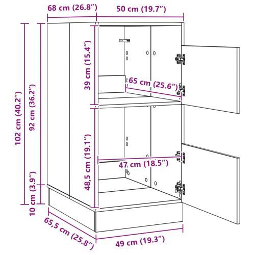 Мивка за пране със съхранение с врата Димян дъб Инженерно дърво