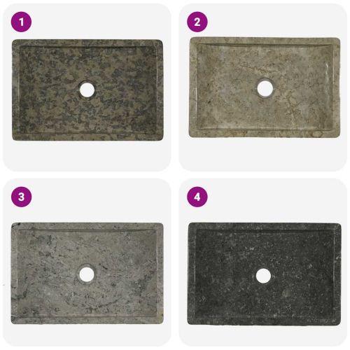 Мивка, 45x30x12 см, мрамор, сив гланц