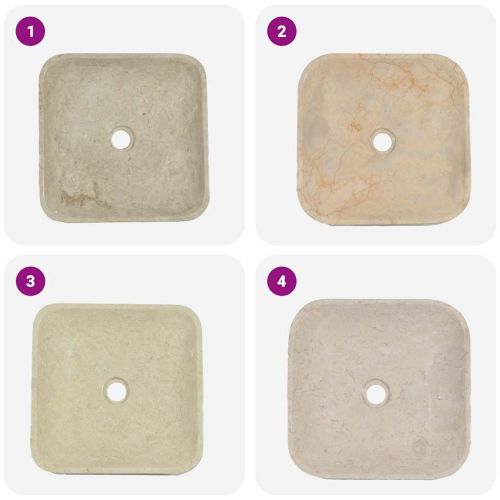 Кремава мивка, 40x40x10 см, мрамор