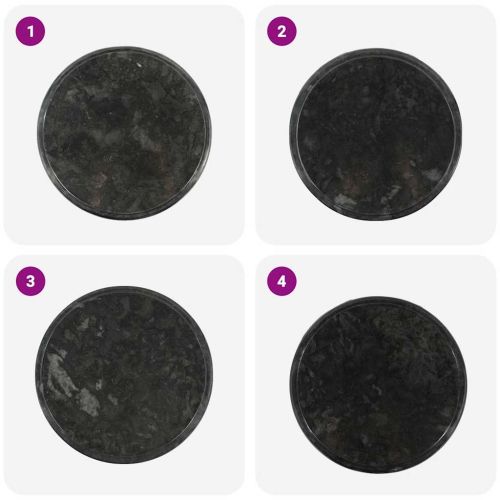 Плот за маса, черен, Ø40x2,5 см, мрамор