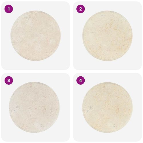 Плот за маса, кремав, Ø50x2,5 см, мрамор