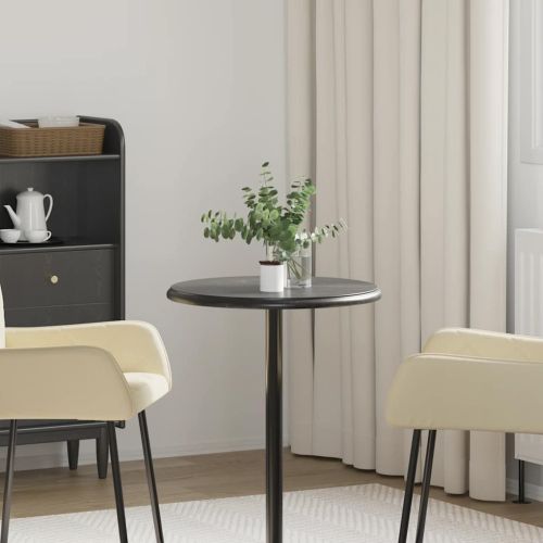 Плот за маса, черен, Ø50x2,5 см, мрамор