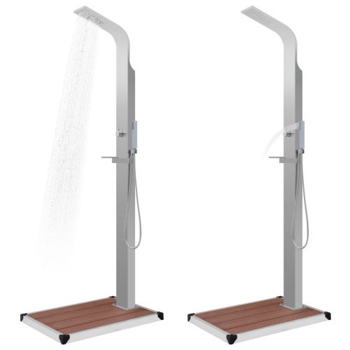 Градински душ с корито, WPC, неръждаема стомана