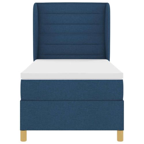 Легло с пружинирана основа с матрак Синьо 200 x 80 см текстил