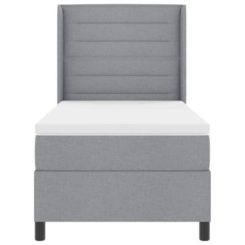 Легло с пружинирана основа Светлосиво 200 x 80 см текстил