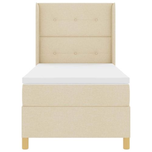 Легло с пружинирана основа с матрак Крем 80 x 200 cm текстил