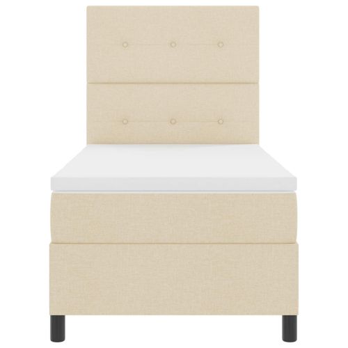 Легло с пружинирана основа с матрак Крем 80 x 200 cm текстил