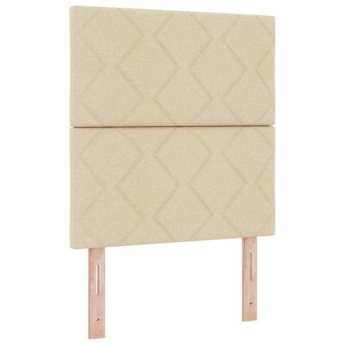 LED кутия за пружини с легло с матрак Крем 80 x 200 cm текстил