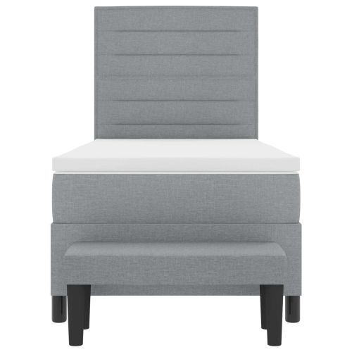 Легло с пружинирана основа Светлосиво 80 x 200 cm текстил