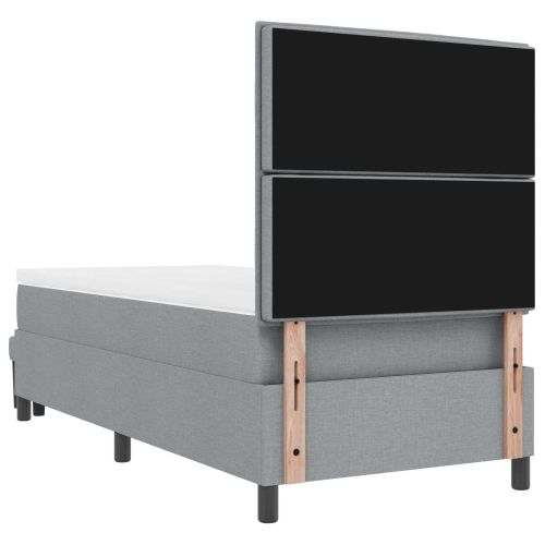 Легло с пружинирана основа Светлосиво 80 x 200 cm текстил