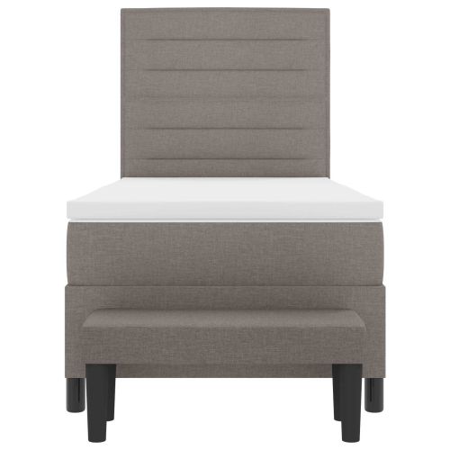 Легло с пружинирана основа с матрак Таупе 80 x 200 cm текстил