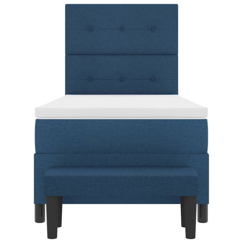 Легло с пружинирана основа с матрак Синьо 80 x 200 cm текстил