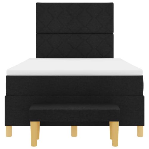 Легло с пружинирана основа с матрак Черно 120 x 200 cm текстил